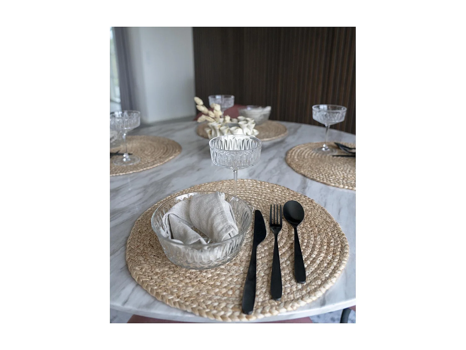 Set van 4 Schotels Bombay, Bruin, 38x38x0,5 cm, EPIKASA