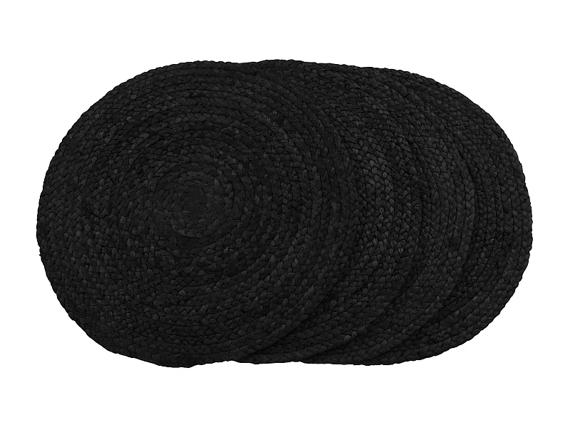 Lot de 4 Set de Table Bombay, Noir, 38x38x0,5 cm, EPIKASA