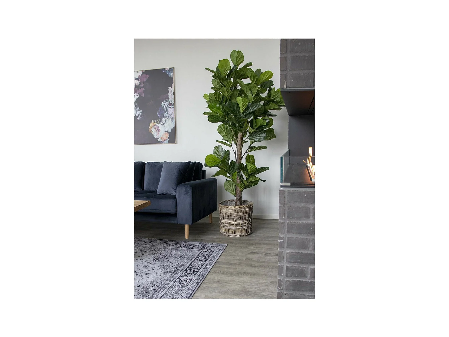 Sztuczna Roślina Ficus Lyrata, Zielony, 81x93x190 cm, EPIKASA