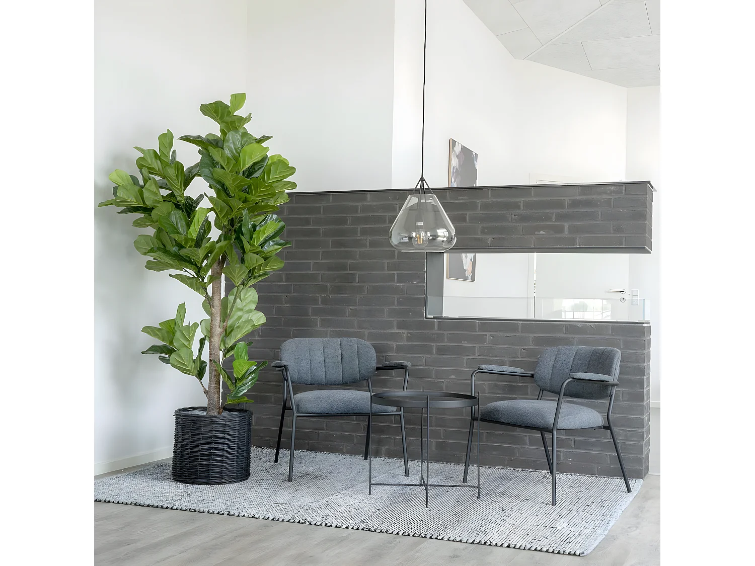 Kunstplant Ficus Lyrata, Groen, 81x93x190 cm, Seven Design