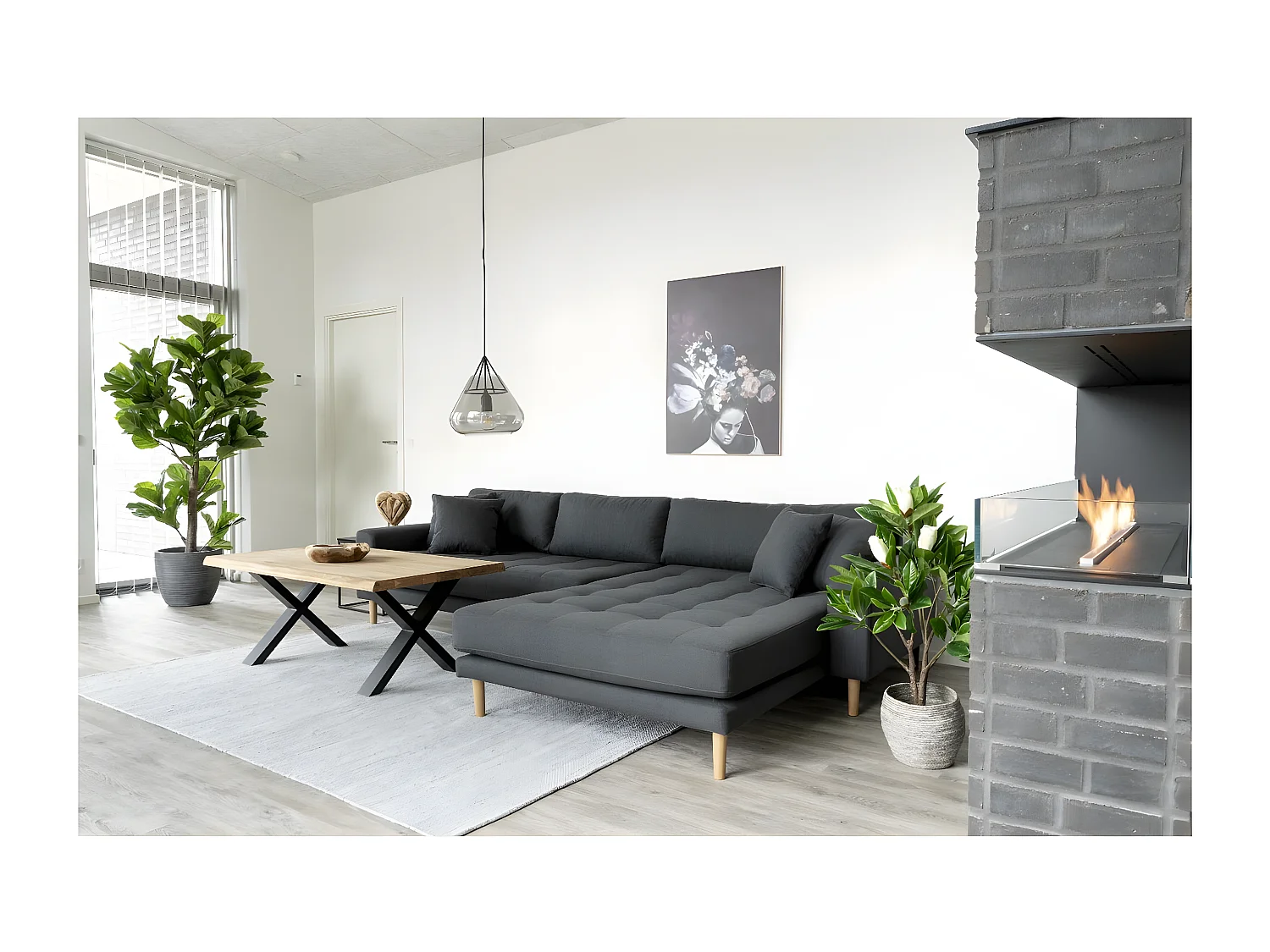 Kunstplant Ficus Lyrata, Groen, 81x93x190 cm, Seven Design