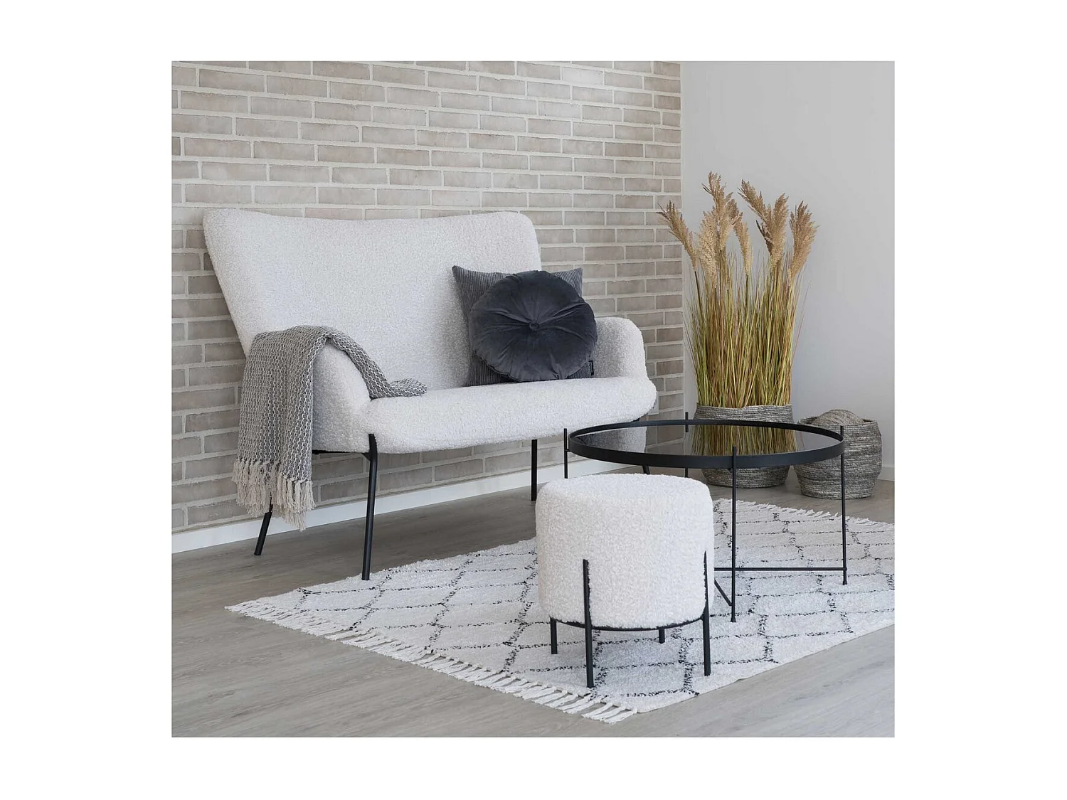 Plante Artificielle Sorgho, Marron, 35x30x110 cm, Seven Design