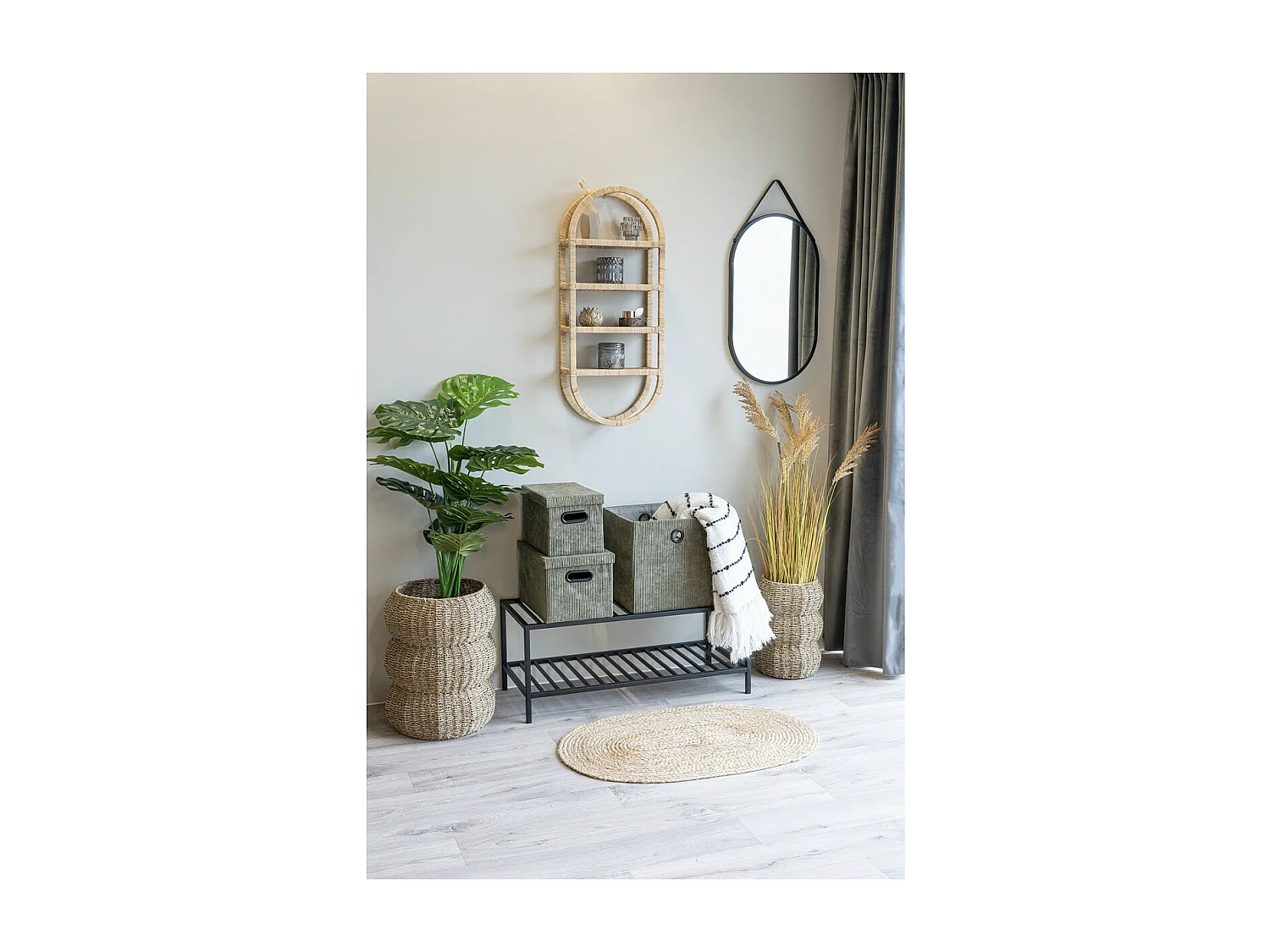 Plante Artificielle Sorgho, Marron, 35x30x110 cm, Seven Design