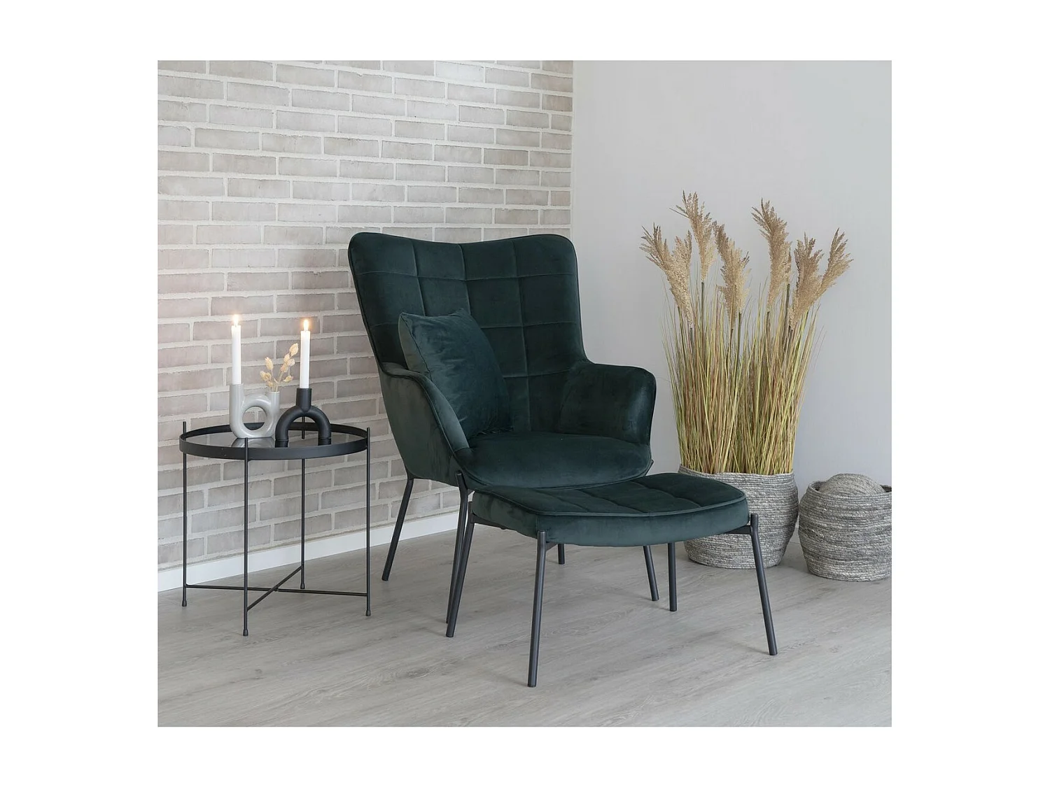 Plante Artificielle Sorgho, Marron, 35x30x110 cm, Seven Design