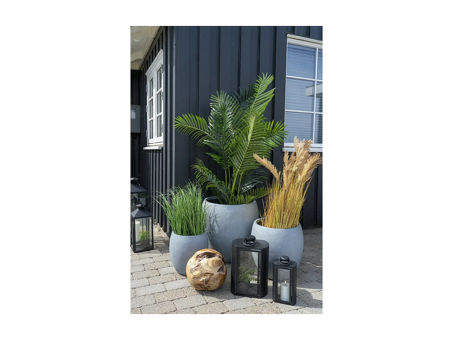 Kunstplant Poa, Groen, 30x30x68 cm, Seven Design