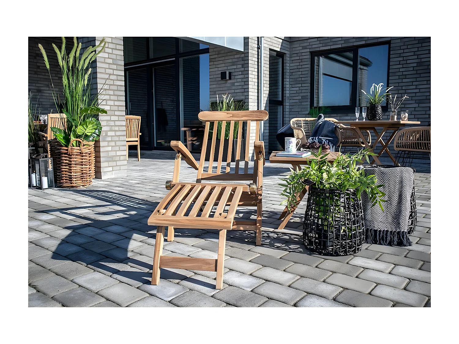 Chaise Longue Arrecife, Marron, 150x60x95 cm, Seven Design