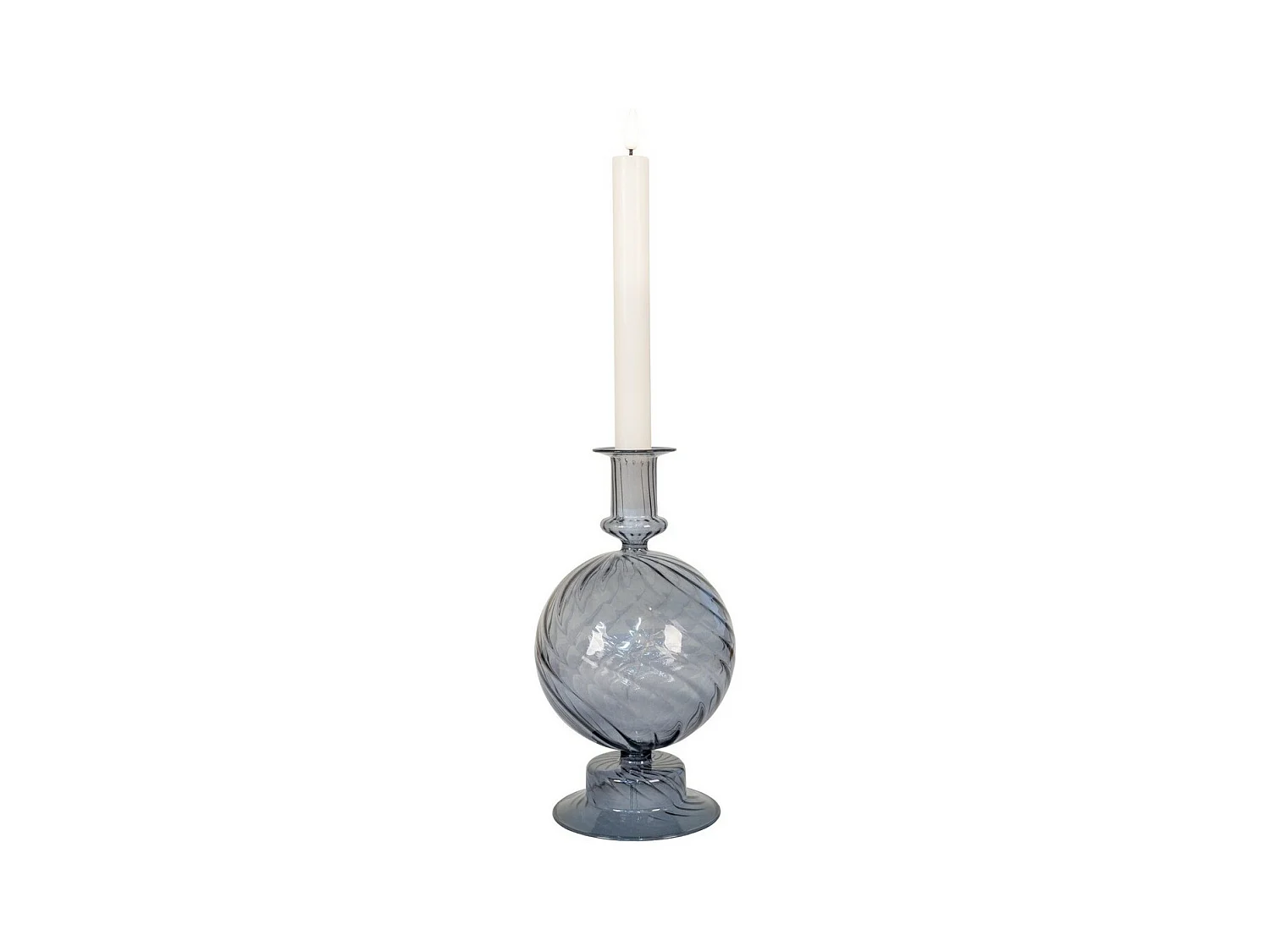 Bougeoir Candle, Bleu, 12x12x22 cm, EPIKASA