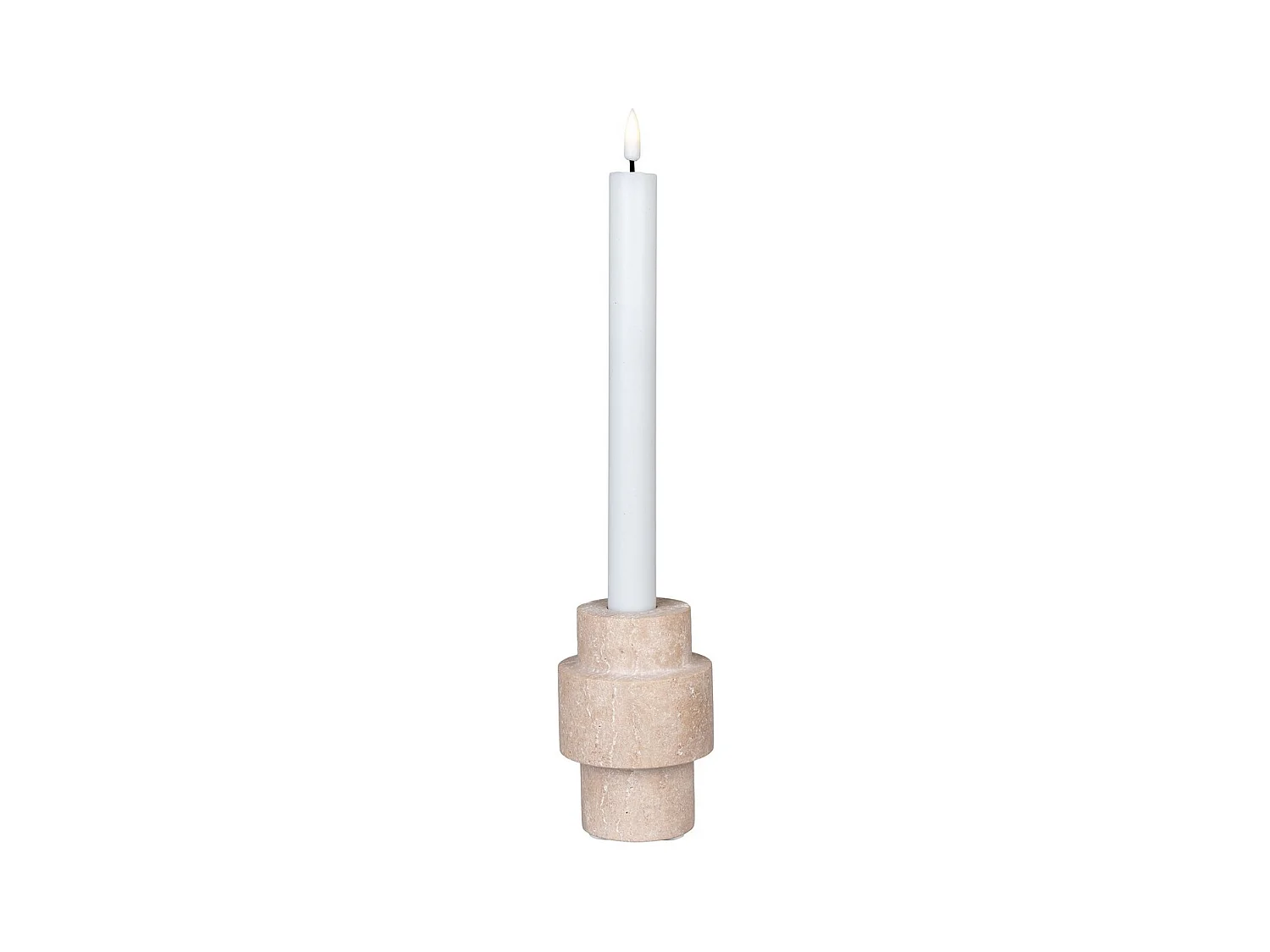 Bougeoir Candle, Beige, 7x7x10 cm, EPIKASA