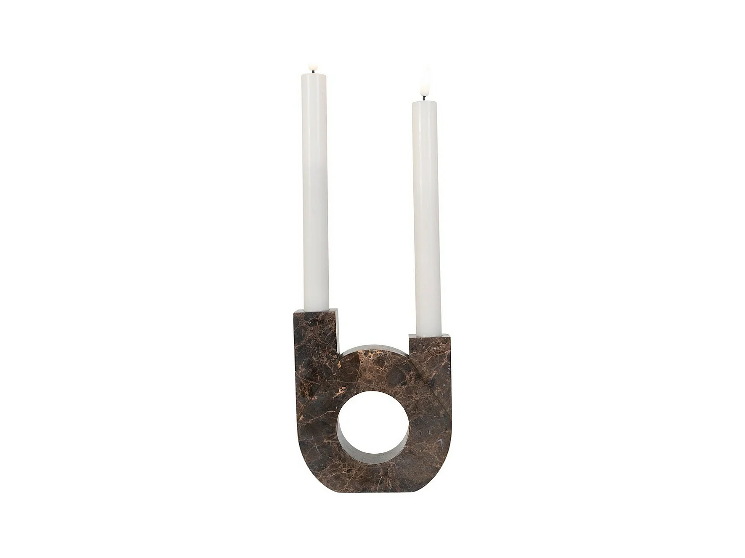 Bougeoir Candle, Marron, 3,5x12x14 cm, EPIKASA