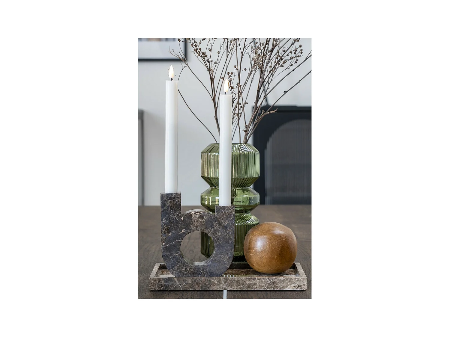 Bougeoir Candle, Marron, 3,5x12x14 cm, EPIKASA
