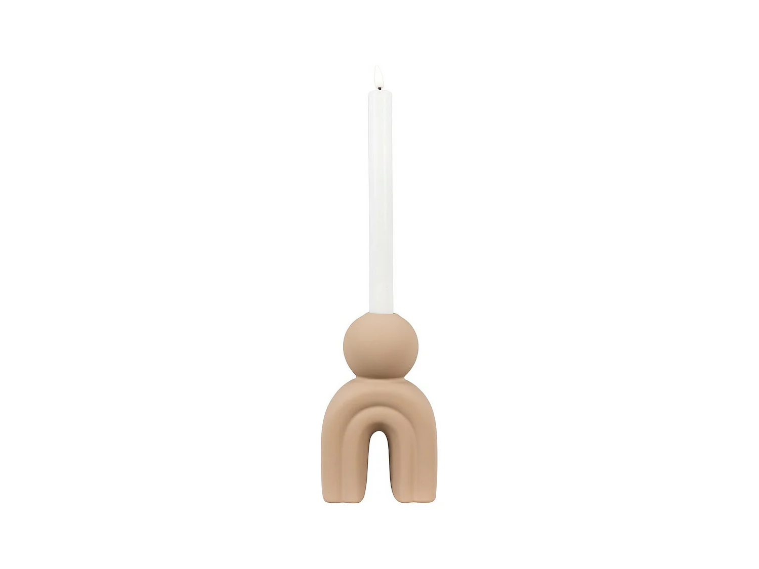Bougeoir Candle, Marron, 6,5x10,5x17 cm, EPIKASA