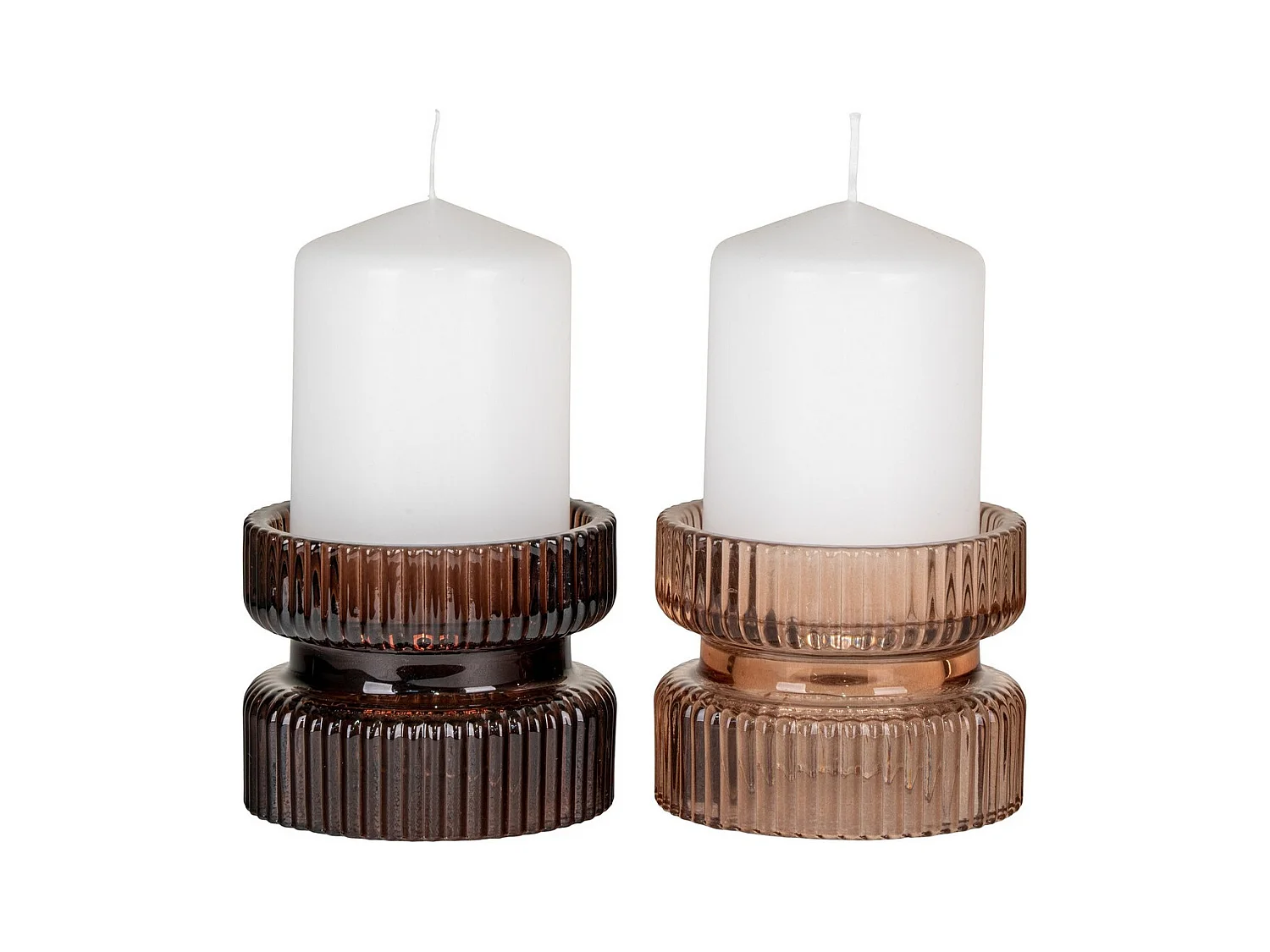 Bougeoir Candle, Marron, 9x9x7 cm, EPIKASA