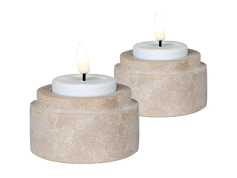 Bougeoir Tealight, Beige, 7x7x4,5 cm, EPIKASA