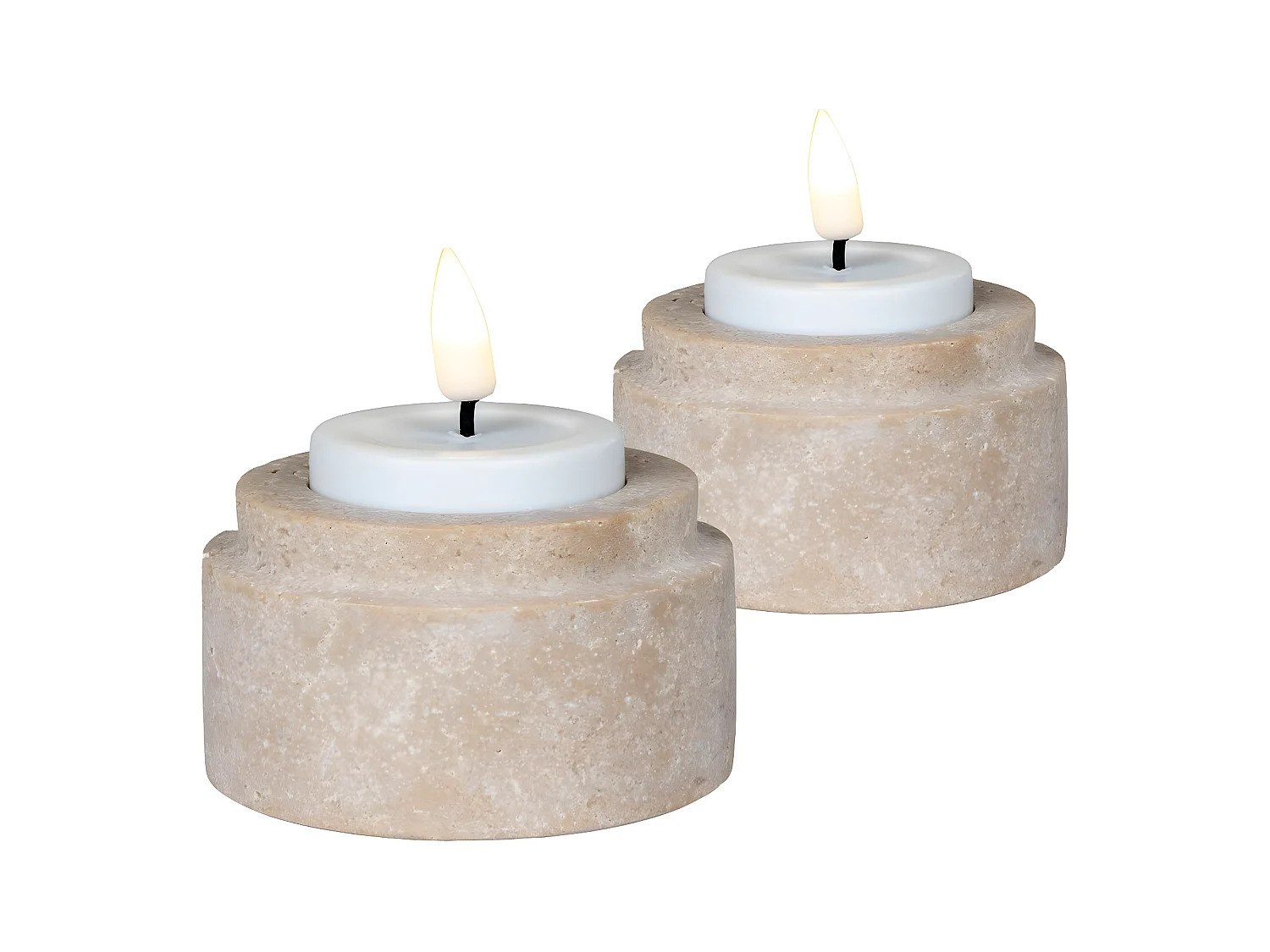 Bougeoir Tealight, Beige, 7x7x4,5 cm, EPIKASA