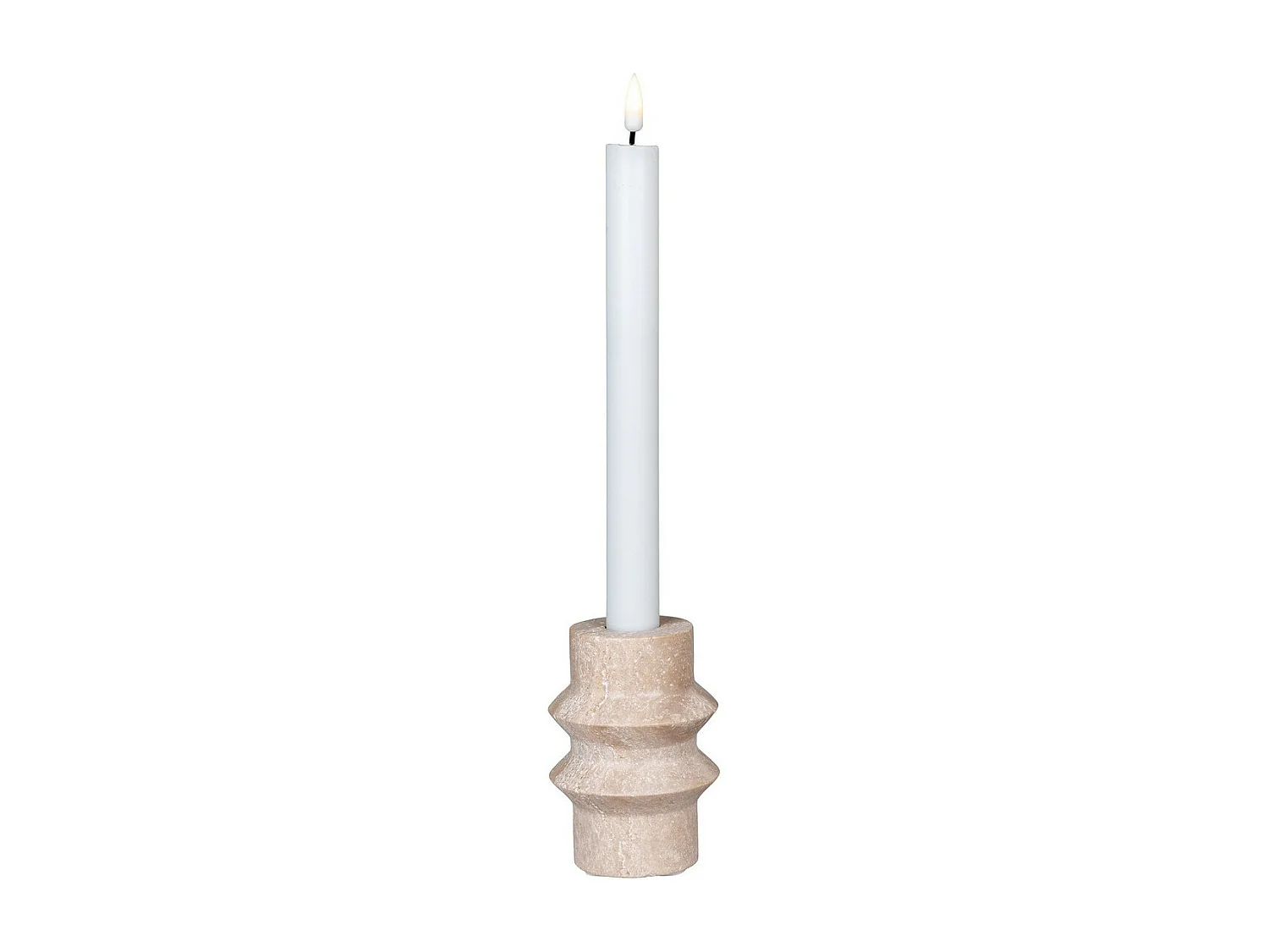 Bougeoir Candle, Beige, 7x7x10 cm, EPIKASA