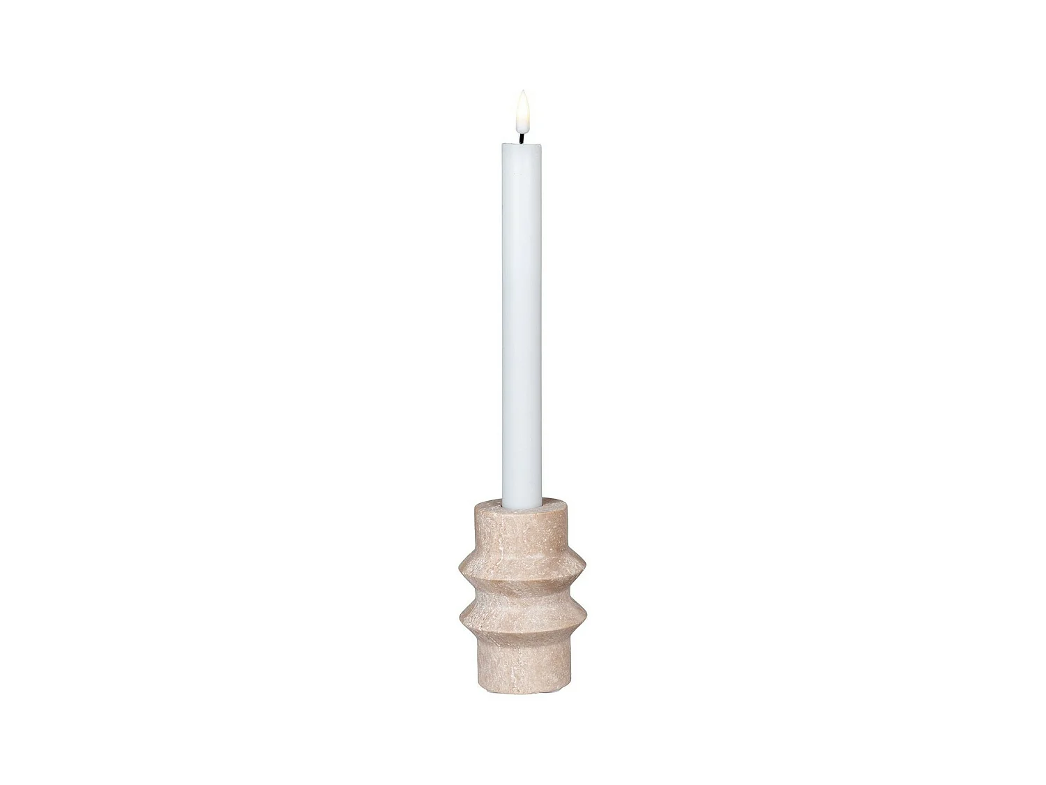Bougeoir Candle, Beige, 7x7x10 cm, EPIKASA