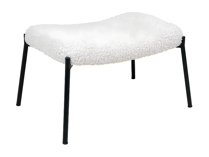 Tabouret Glasgow, Blanc, 41x61x36 cm, Epikasa