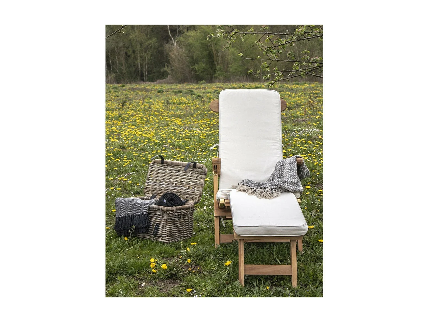 Cuscino per Sdraio Arrecife, Bianco, 197x55x5 cm, EPIKASA