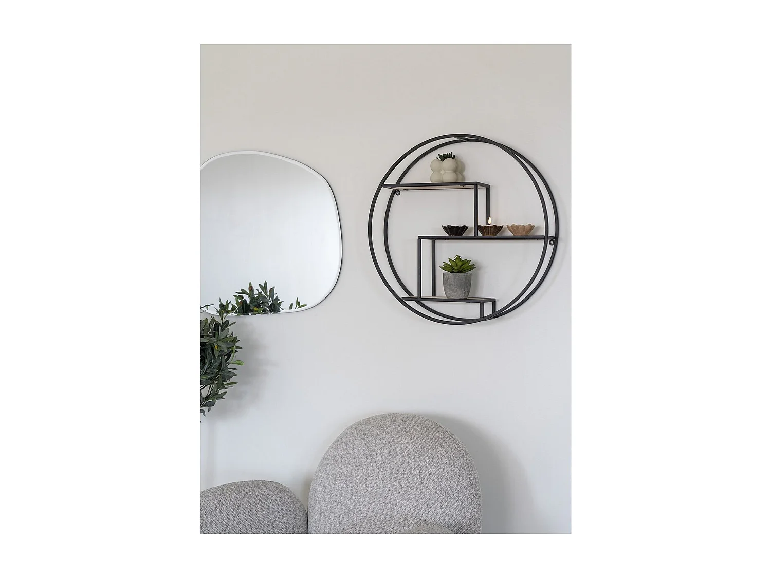 Étagère Rotterdam, Noir, 62x62x14 cm, Seven Design