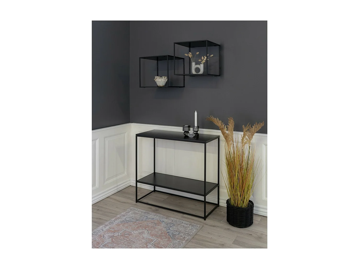 Étagère Vita, Noir, 36x36x36 cm, Seven Design