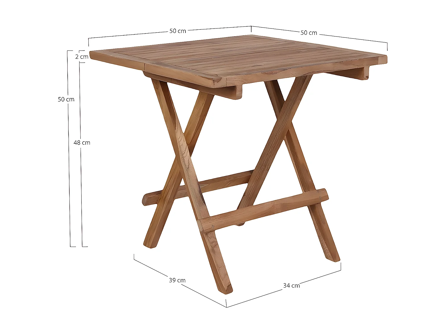 Stół Ogrodowy Bilbao, Brązowy, 50x50x50 cm, Seven Design