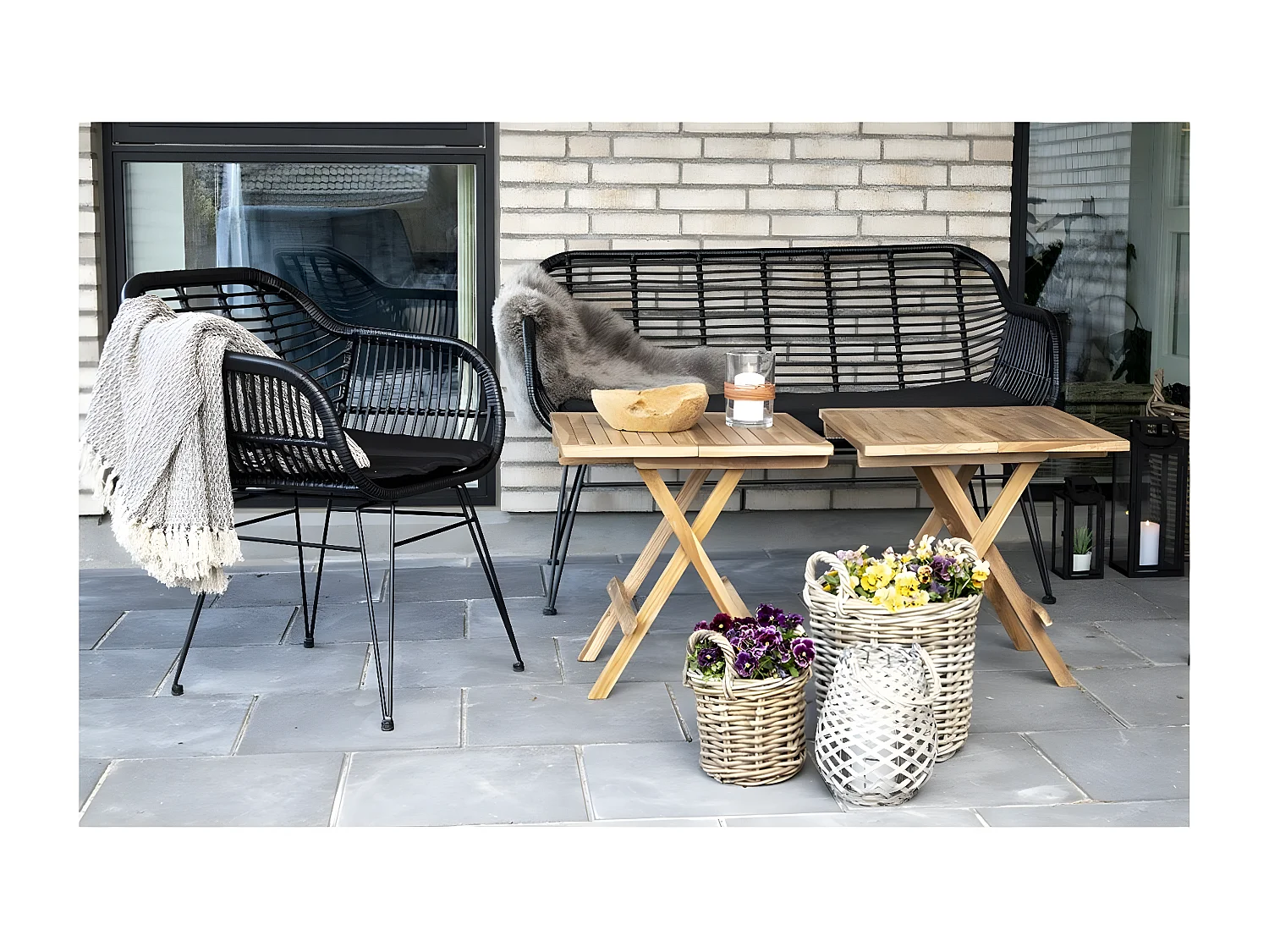 Tavolo da Giardino Bilbao, Marrone, 50x50x50 cm, Seven Design