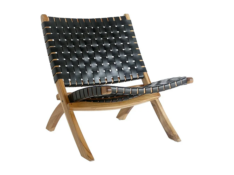 Składany Fotel Perugia, Czarny, 74x66x73 cm, Seven Design