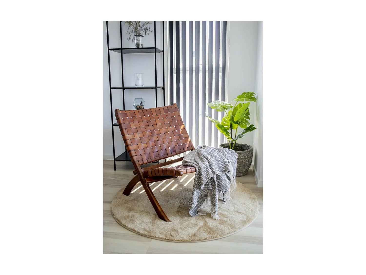 Fauteuil Pliant Perugia, Marron, 74x66x73 cm, Seven Design