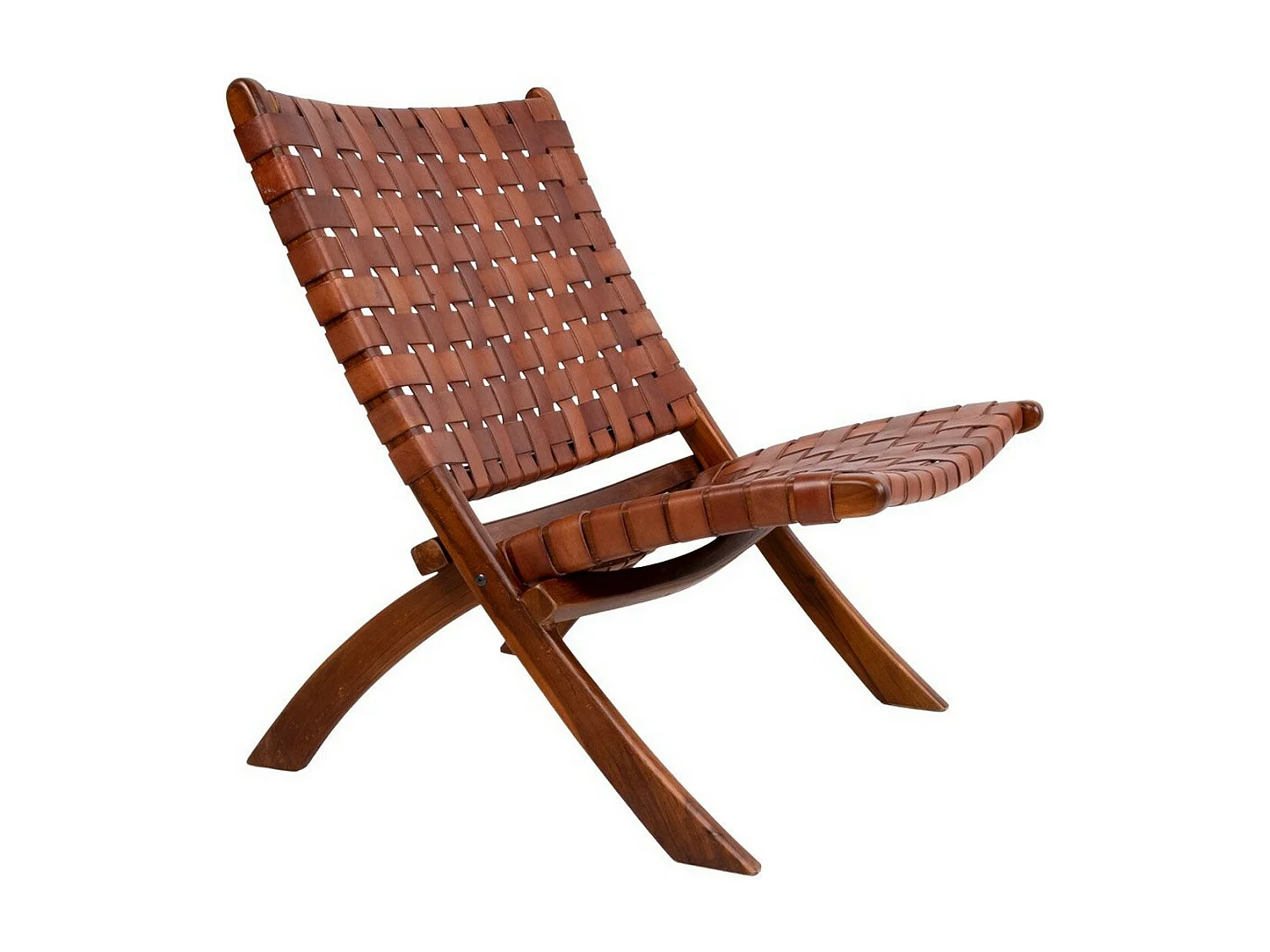 Fauteuil Pliant Perugia, Marron, 74x66x73 cm, Seven Design