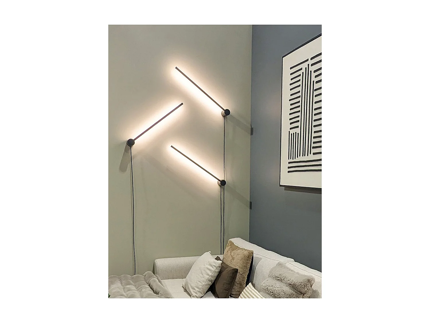 Applique Lincoln, Noir, 6x15x60 cm, EPIKASA