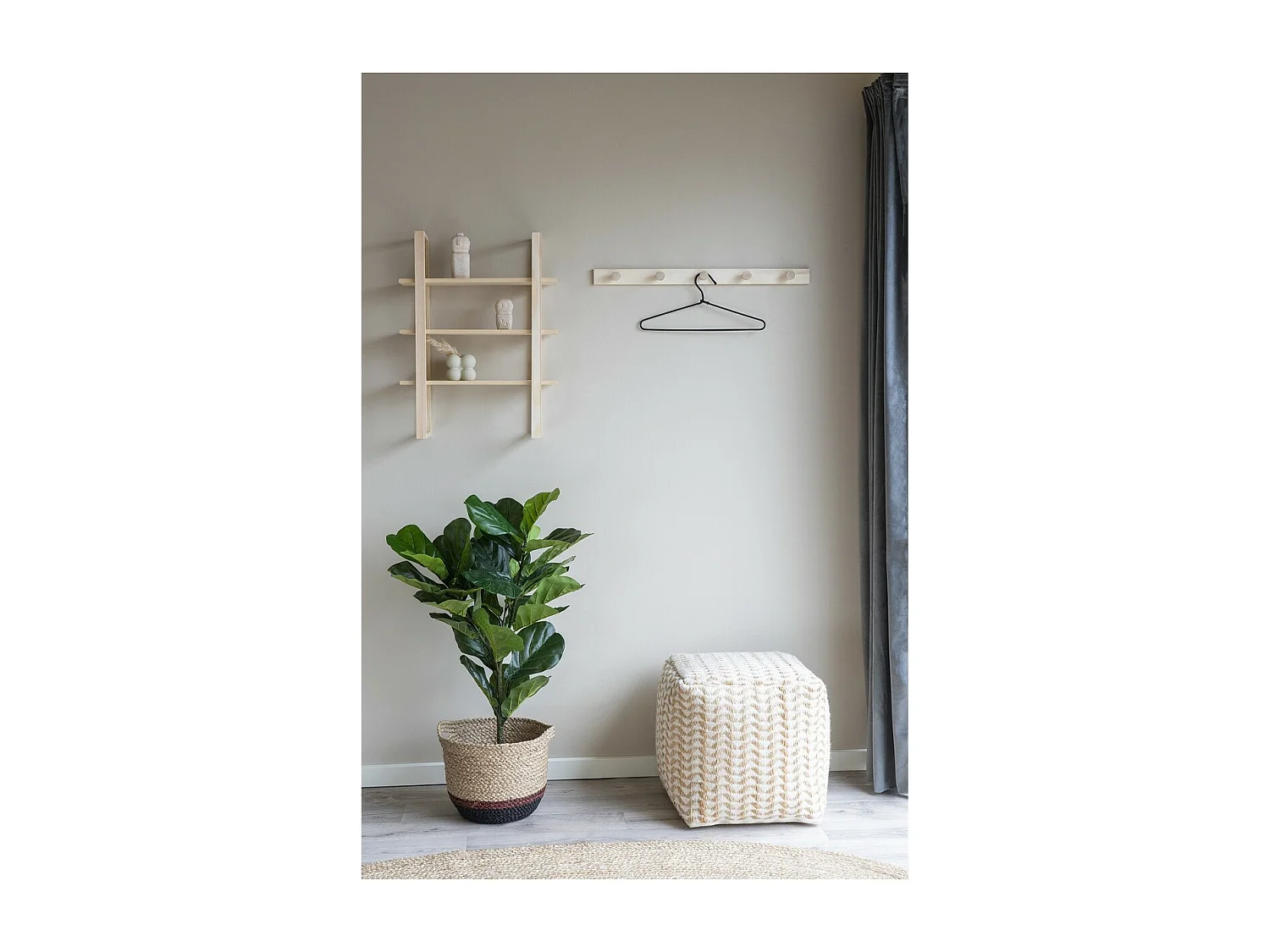 Porte-Manteau Murale Abano, Marron, 70x1,5x5 cm, Seven Design