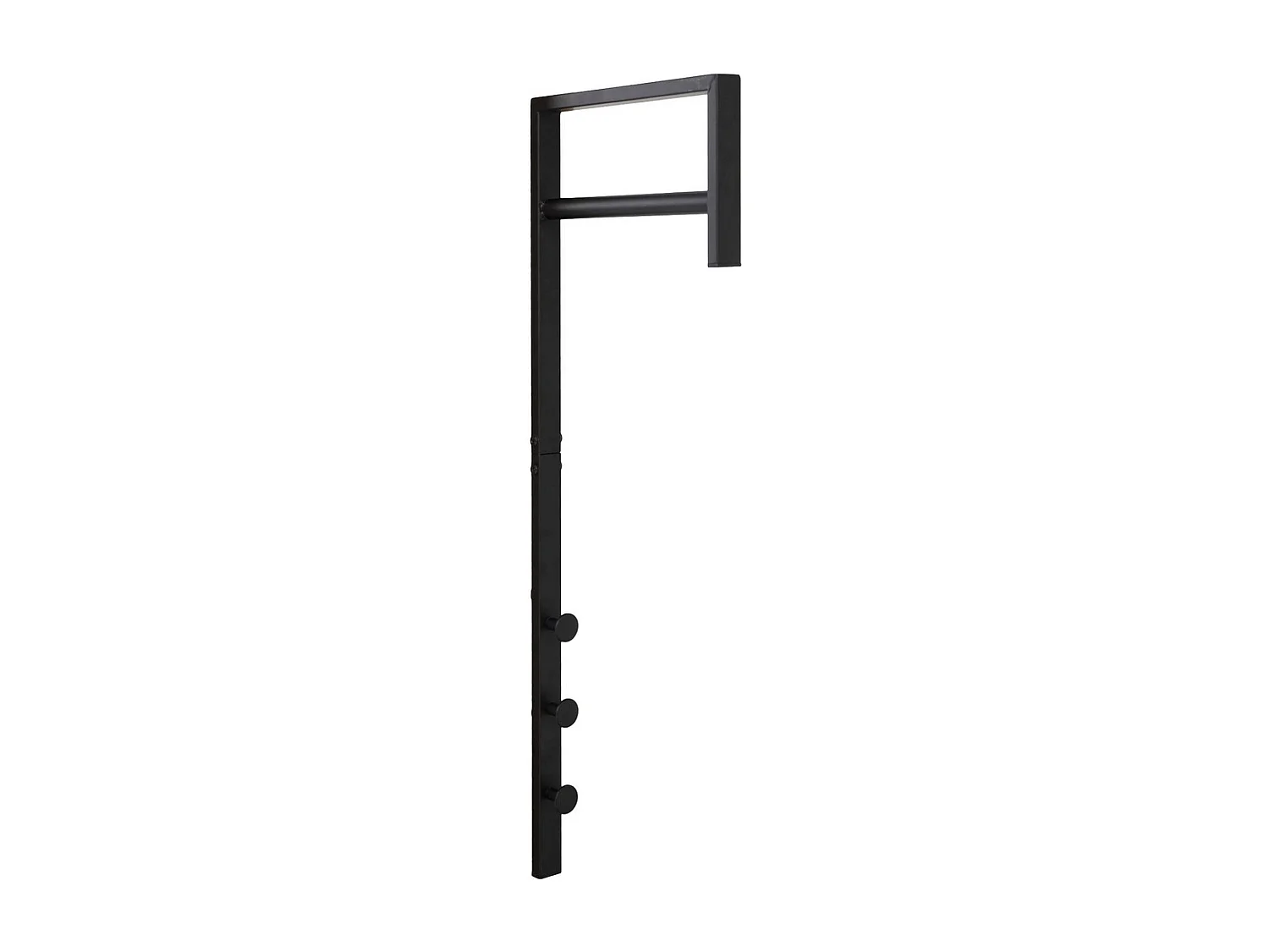 Porte-Manteau Murale Trento, Noir, 30x3x82 cm, Seven Design