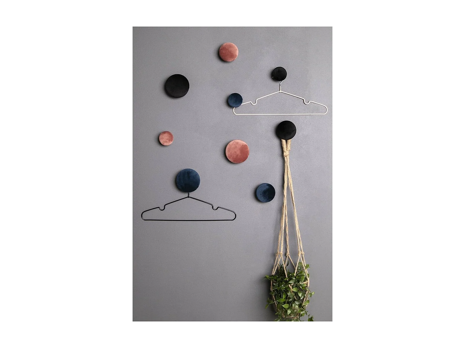 Porte-Manteau Murale Giza, Bleu, 10x10x50 cm, EPIKASA