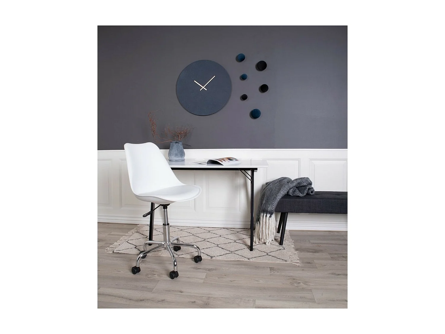 Porte-Manteau Murale Giza, Bleu, 10x10x50 cm, EPIKASA