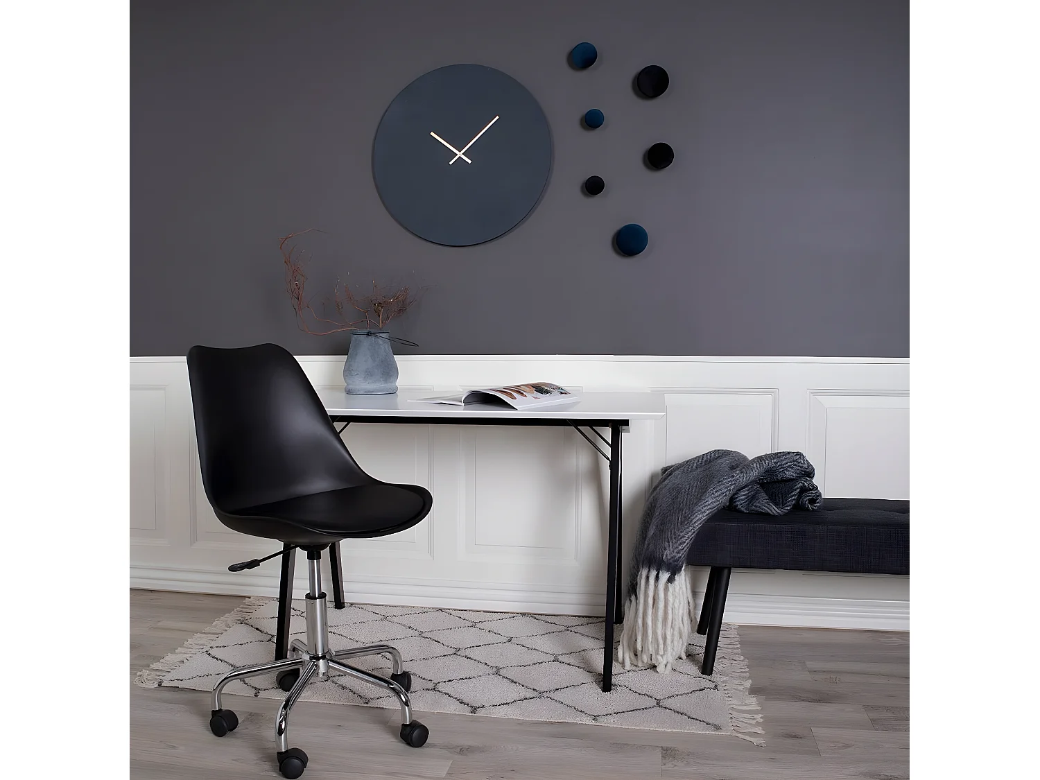 Porte-Manteau Murale Giza, Bleu, 10x10x50 cm, EPIKASA