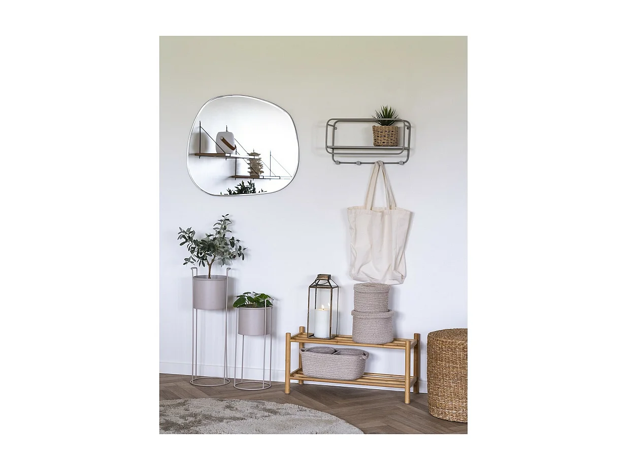 Porte-Manteau Murale Feira, Gris, 15x45x25 cm, Seven Design