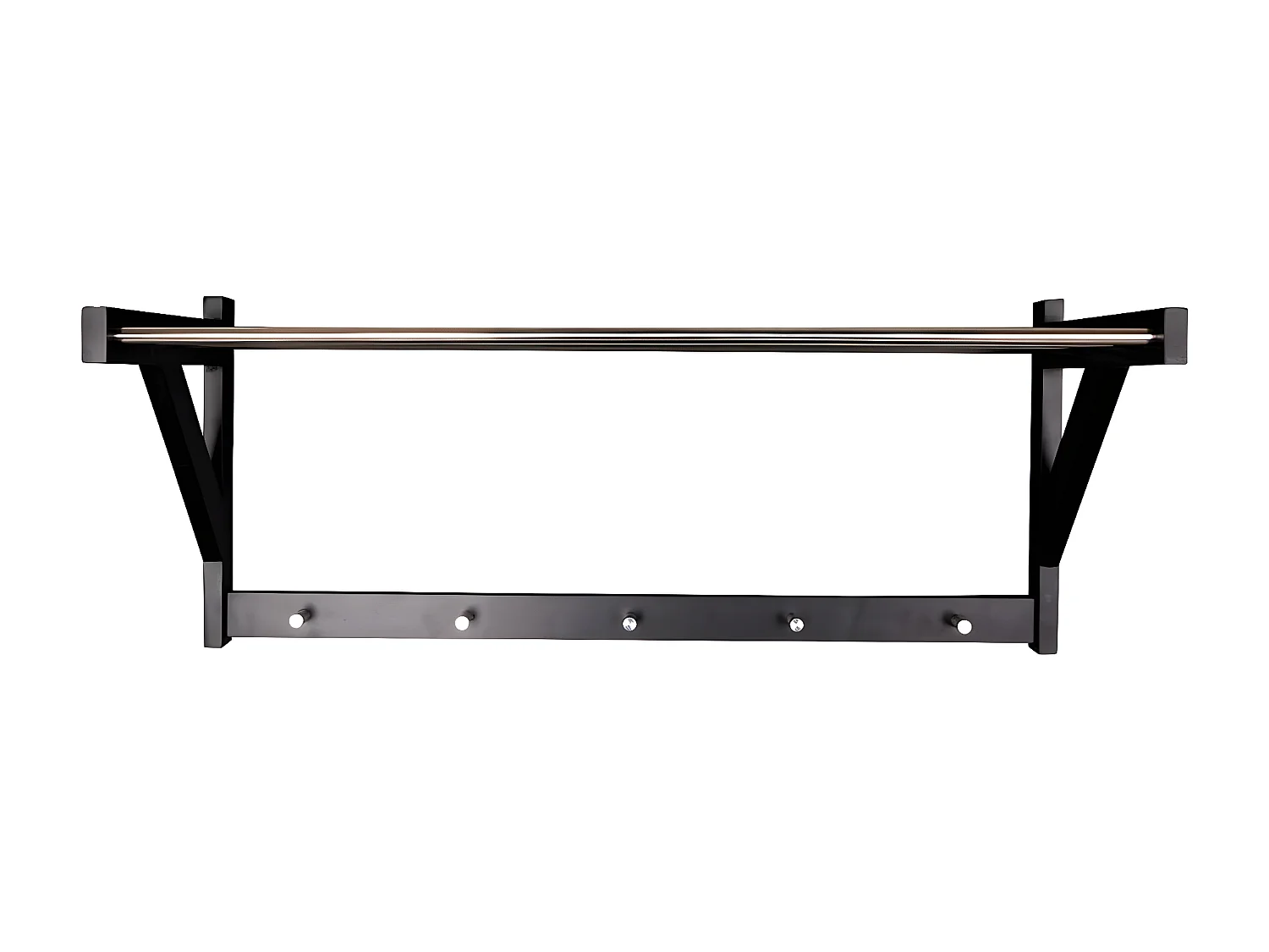 Porte-Manteau Murale Padova, Noir, 78x32x34 cm, Seven Design