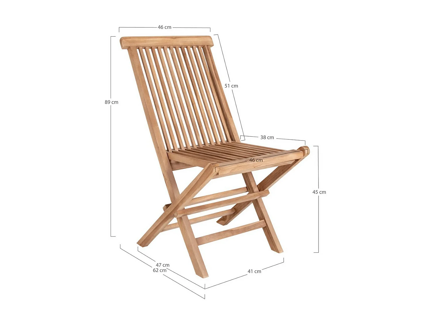 Lot de 2 Chaises de Jardin Toledo, Marron, 62x46x89 cm, EPIKASA