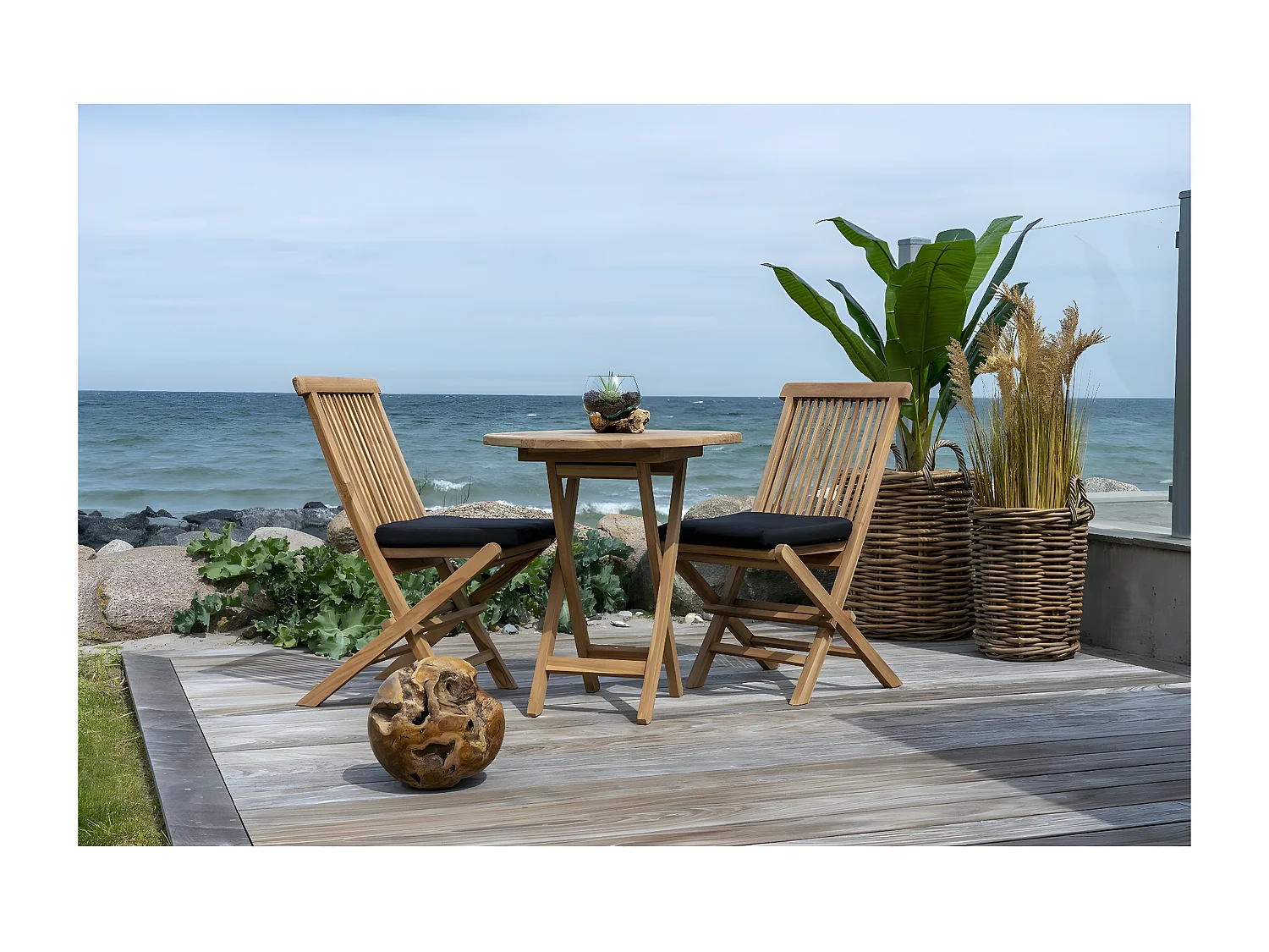 Lot de 2 Chaises de Jardin Toledo, Marron, 62x46x89 cm, EPIKASA