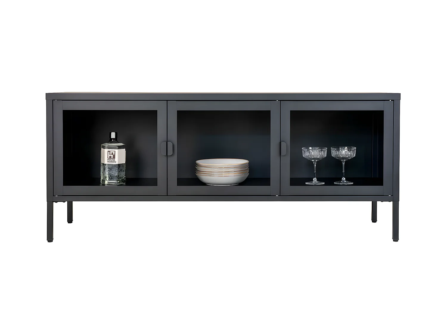 Stojak pod Telewizor Brisbane, Czarny, 40x130x55 cm, EPIKASA