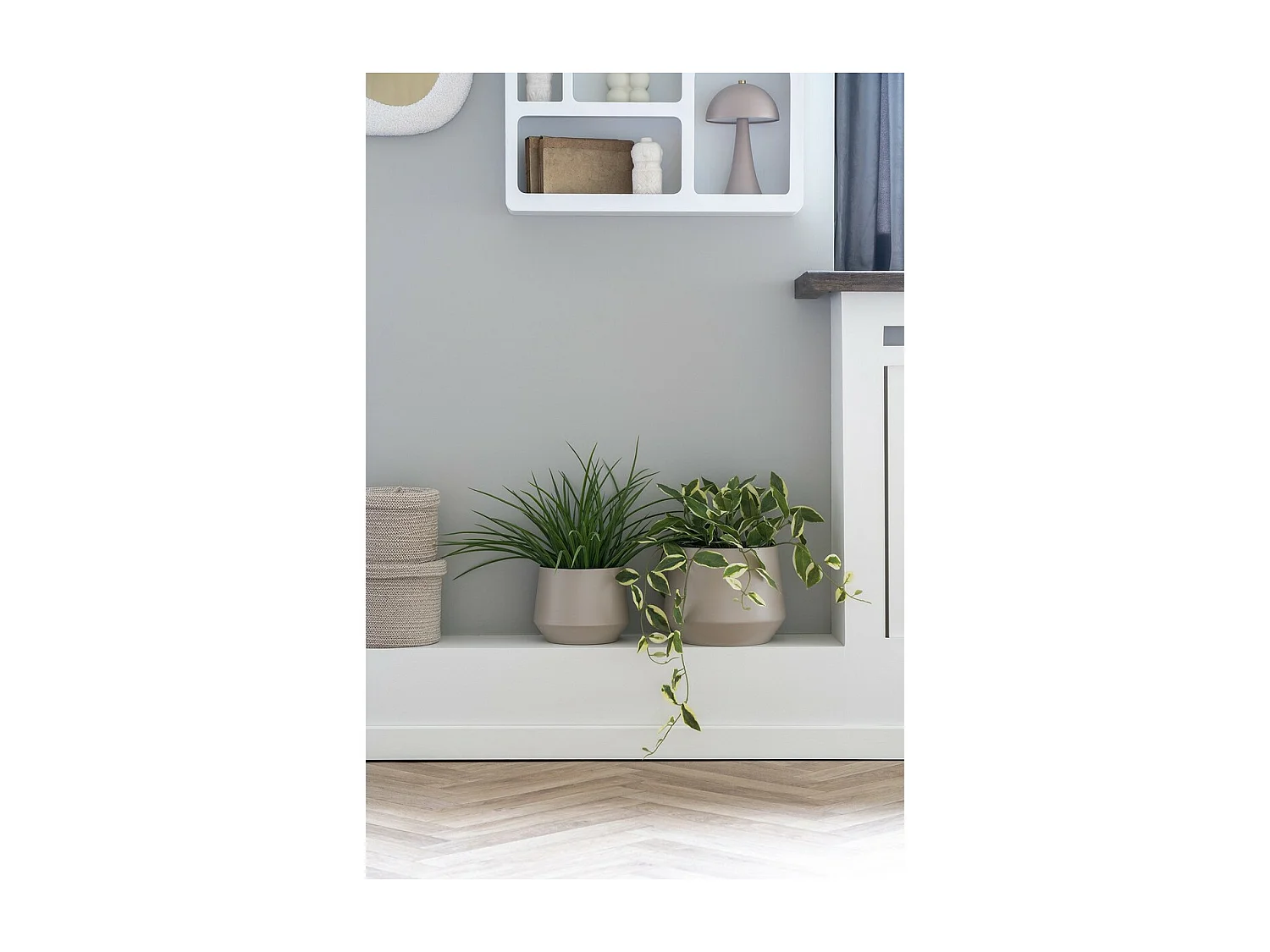 Set van 2 Plantenpotten Trofa, Beige, 25x25x21 cm, Epikasa