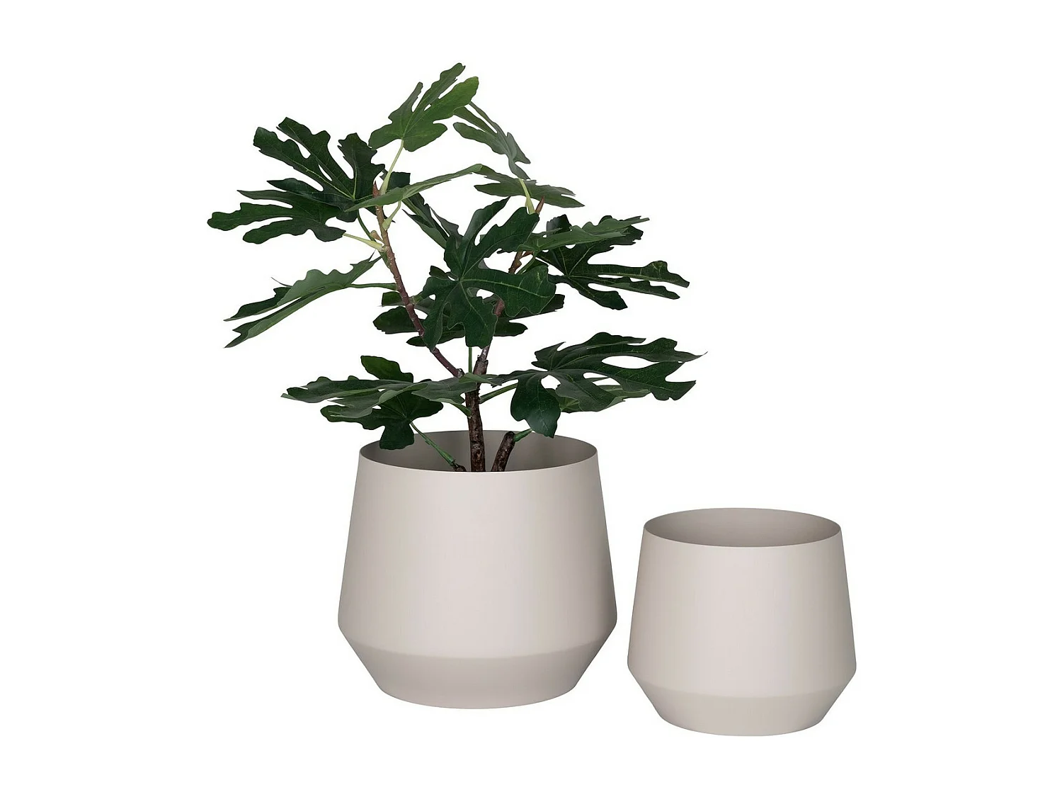 Set van 2 Plantenpotten Trofa, Beige, 25x25x21 cm, Epikasa