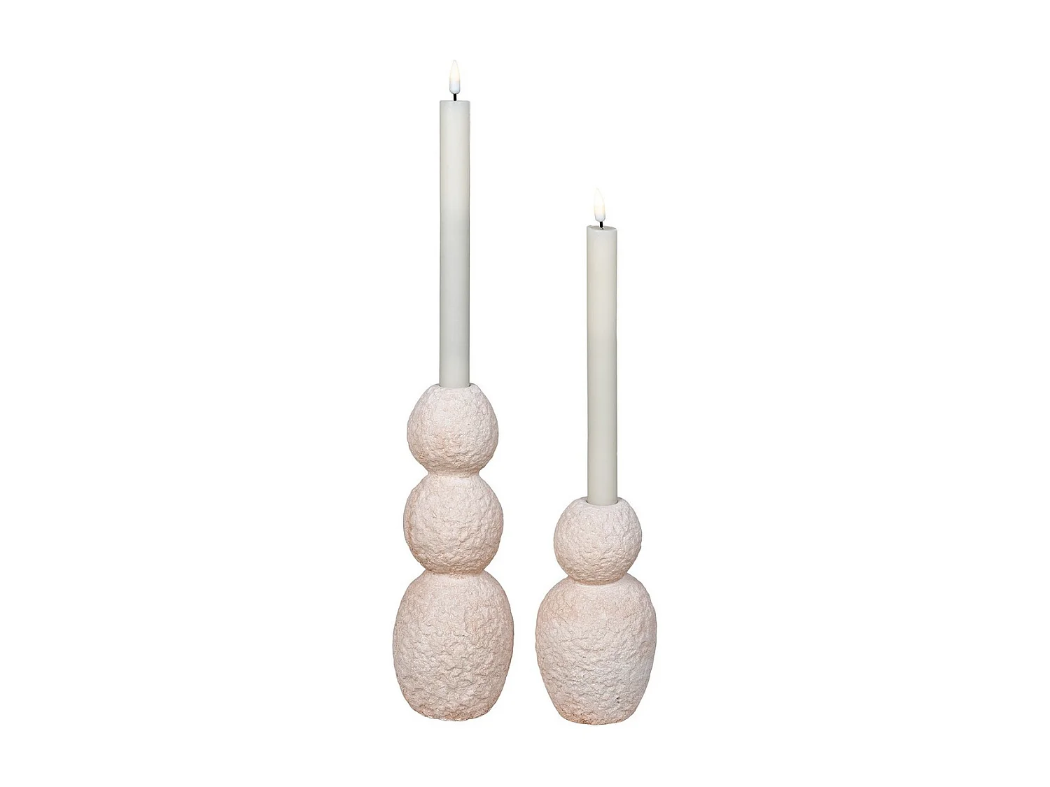 Lot de 2 Pots Décoratifs Candle, Beige, 10,5x10,5x26 cm, Seven Design