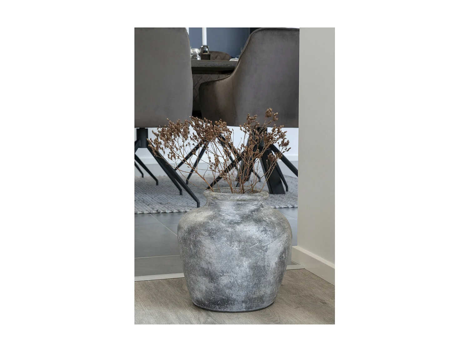 Decoratieve Vaas Santo, Grijs, 30x30x30 cm, EPIKASA