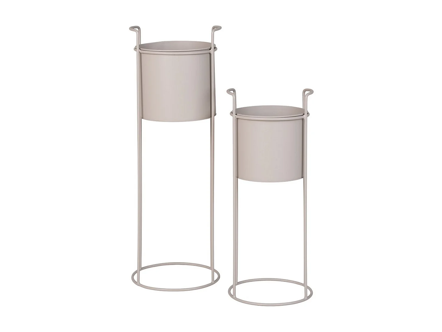 Set van 2 Plantenpotten Rabo, Beige, 21,5x21,5x65 cm, Epikasa