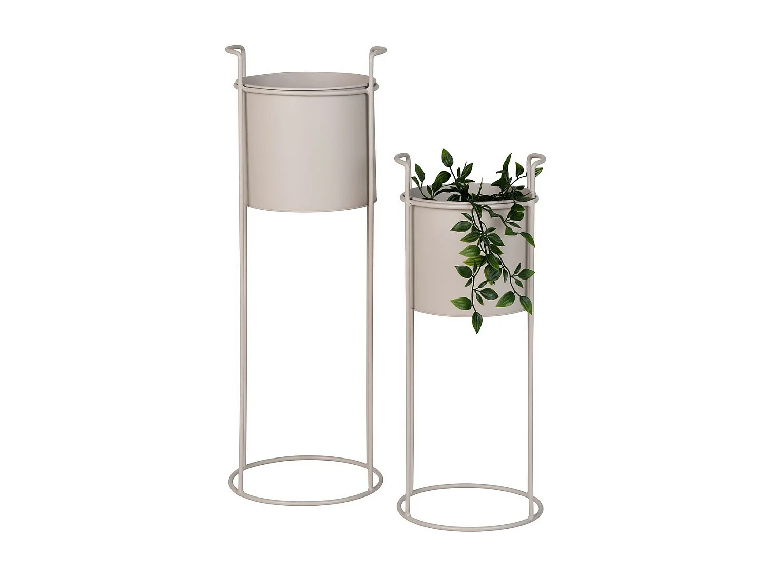 Set van 2 Plantenpotten Rabo, Beige, 21,5x21,5x65 cm, Epikasa