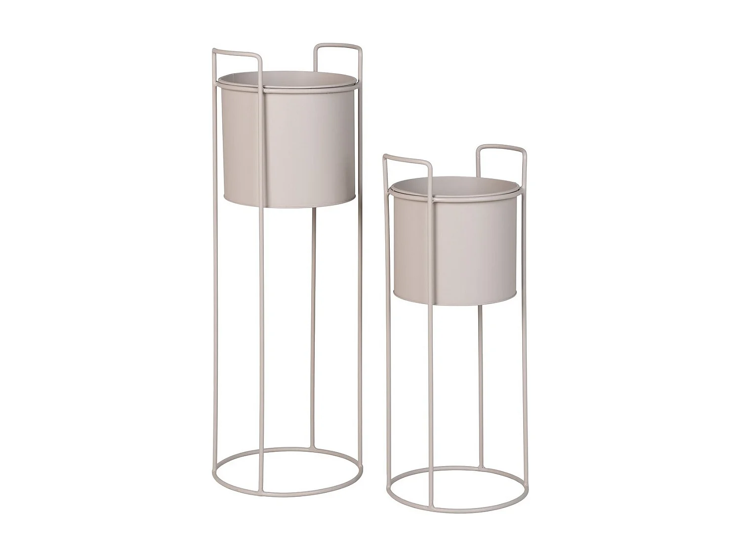 Set van 2 Plantenpotten Rabo, Beige, 21,5x21,5x65 cm, Epikasa