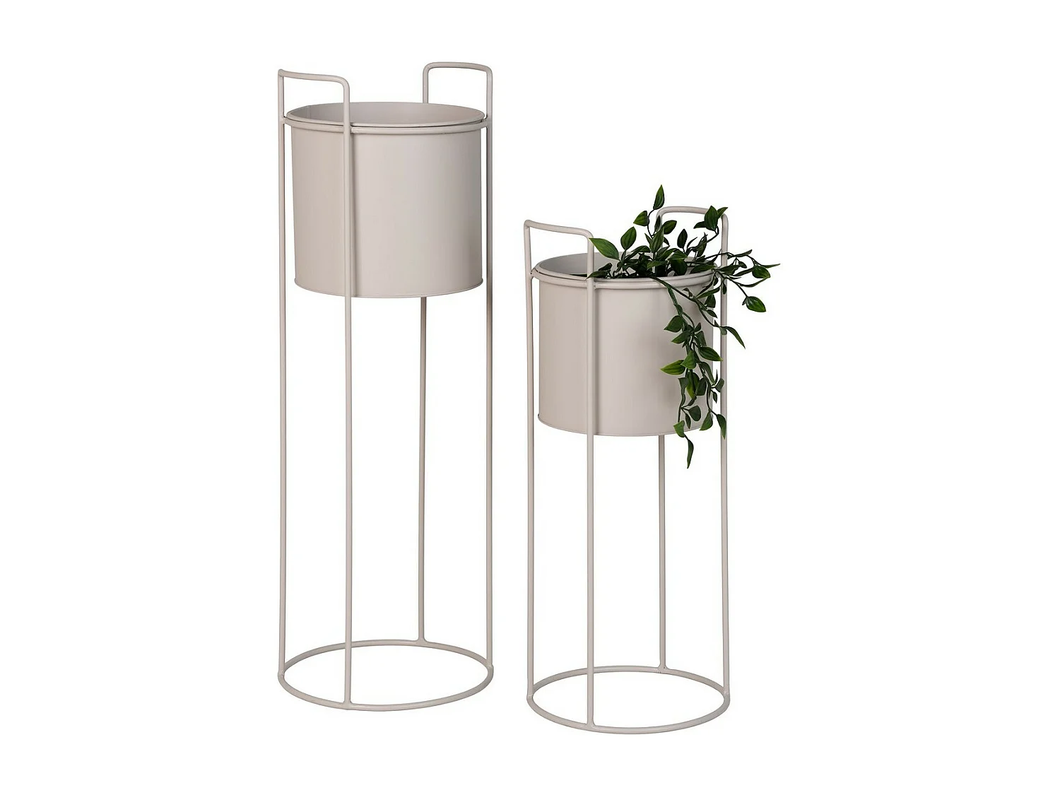 Set van 2 Plantenpotten Rabo, Beige, 21,5x21,5x65 cm, Epikasa