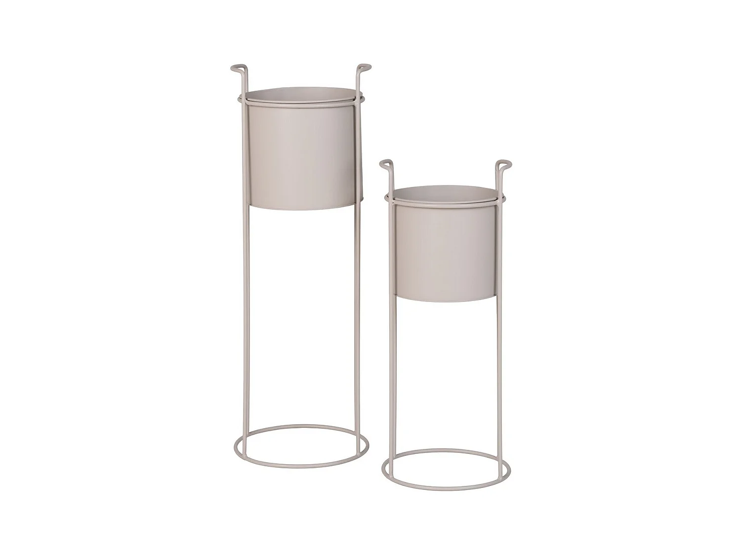 Set van 2 Plantenpotten Rabo, Beige, 21,5x21,5x65 cm, Epikasa