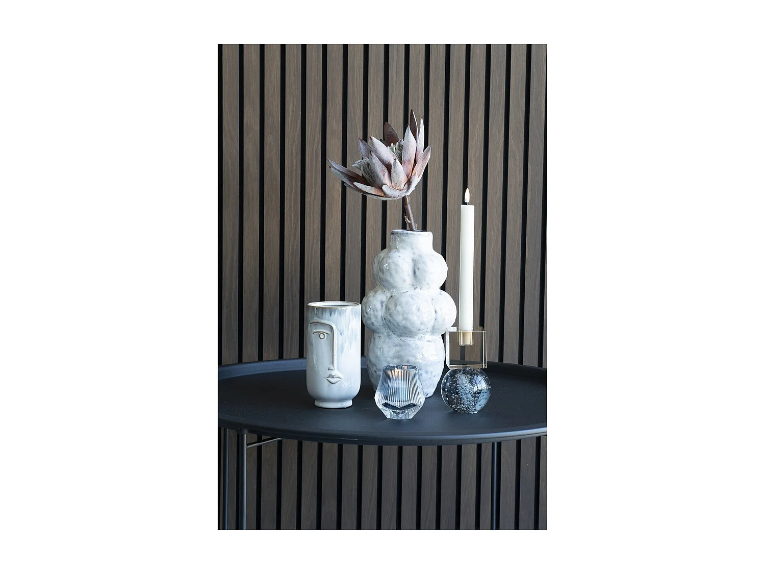 Vase Décoratif Primrose, Bleu, 9,5x9,5x17 cm, Seven Design